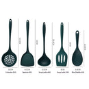 5 pack Silicone Kitchen Cooking Utensils Set: Heat Resistant Long Kitchen Gadgets, Stick Rubber Cook Accessories For Food Prep, Frying, Serving, Basting