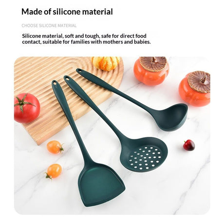 5 pack Silicone Kitchen Cooking Utensils Set: Heat Resistant Long Kitchen Gadgets, Stick Rubber Cook Accessories For Food Prep, Frying, Serving, Basting