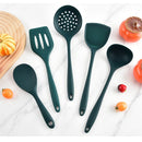 5 pack Silicone Kitchen Cooking Utensils Set: Heat Resistant Long Kitchen Gadgets, Stick Rubber Cook Accessories For Food Prep, Frying, Serving, Basting