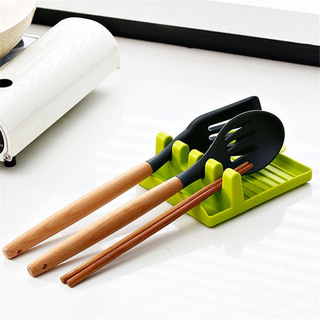 3 Pack Utensil Rest for Stove Top, Spatula/Ladle/Spoon Rest with Drip Pad & Pot Lid Holder Stand for Kitchen, Cooking Utensil No Drip Holder, Multifunction Kitchen Spatula Rack with Lid Holder