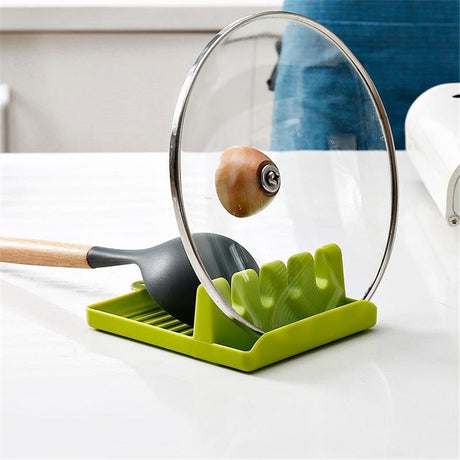 3 Pack Utensil Rest for Stove Top, Spatula/Ladle/Spoon Rest with Drip Pad & Pot Lid Holder Stand for Kitchen, Cooking Utensil No Drip Holder, Multifunction Kitchen Spatula Rack with Lid Holder