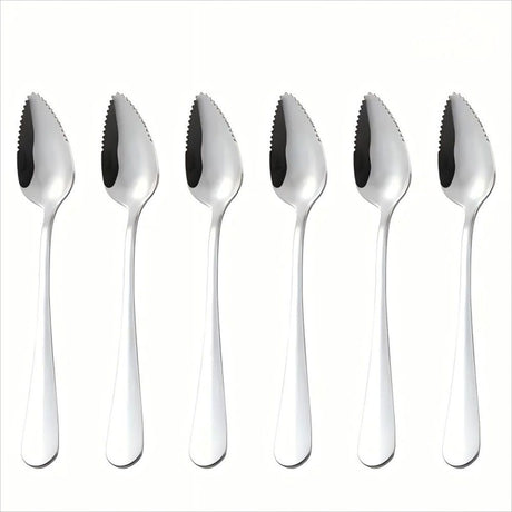 6 pack Grapefruit Serrated Knife Spoons : Stainless Steel Spoons Serrated Grapefruit Utensils Tools for Citrus Fruits Kiwi Lemon Desserts Salads