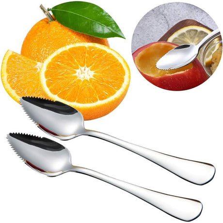 6 pack Grapefruit Serrated Knife Spoons : Stainless Steel Spoons Serrated Grapefruit Utensils Tools for Citrus Fruits Kiwi Lemon Desserts Salads