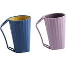 2 pack Bath Rinse Cup, plastic Body Washing Rinser Cup with Easy Grip Handle, for Couples (blue+pink)