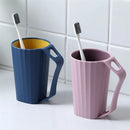 2 pack Bath Rinse Cup, plastic Body Washing Rinser Cup with Easy Grip Handle, for Couples (blue+pink)