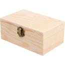 Wooden Jewelry Box Unfinished Craft Storage Organizer Compact Rectangle for Earrings Rings Beads Home Use