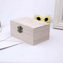 Wooden Jewelry Box Unfinished Craft Storage Organizer Compact Rectangle for Earrings Rings Beads Home Use