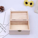 Wooden Jewelry Box Unfinished Craft Storage Organizer Compact Rectangle for Earrings Rings Beads Home Use