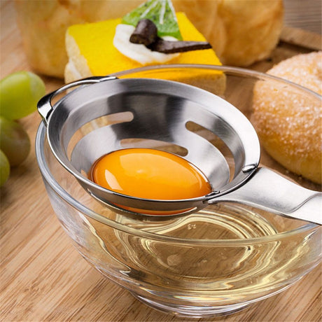 2 pack Stainless Steel Egg Yolk White Separator for Raw Eggs,6-Hole Design, Quick Egg Yolk & White Separation, Kitchen Tool for Cooking & Baking