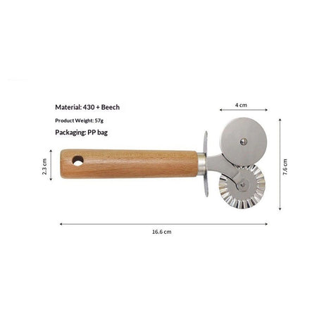 2 pack Pastry Wheel Crimper and Cutter, Stainless Steel, Pasta Cutter Wheel,Dual-Head Baking Tool for Home and Kitchen Use,Ravioli Cutter