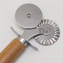 2 pack Pastry Wheel Crimper and Cutter, Stainless Steel, Pasta Cutter Wheel,Dual-Head Baking Tool for Home and Kitchen Use,Ravioli Cutter