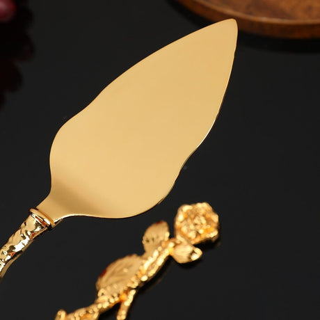 Cake Cutting Set for Wedding, Personalized Gold Cake Knife and Server Set, Custom Cake Serving Set, Engraved Pastry Pie Server Cake Pizza Cutter, Birthday Bridal Gift