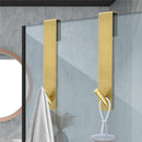 2 pack Extended Shower Door Hooks (6.89 -Inch), Over Door Hooks for Bathroom Frameless Glass Shower Door, Towel Hooks, Gold