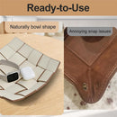 PU Leather Key Bowl for Men Women Entryway Table Nightstand Dump Tray for Wallet, Keys, Jewelry Men's Gift - Coffee & White, 23*6.5cm（only the box）