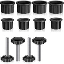 12 Pcs Umbrella Base Stand Replacement Parts,Patio Umbrella Base Replacement Parts Outdoor Umbrella Hole Ring Plug Cover with Thread Screw Replacement Hand Knob for Backyard Patio Table Decks,Black