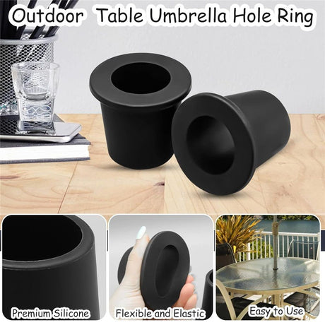 12 Pcs Umbrella Base Stand Replacement Parts,Patio Umbrella Base Replacement Parts Outdoor Umbrella Hole Ring Plug Cover with Thread Screw Replacement Hand Knob for Backyard Patio Table Decks,Black