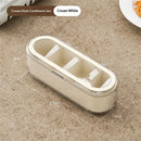 Clear Seasoning Box with 4 Compartments - Spice Organizer with Lids and Spoons - Condiment Container Set for Salt, Sugar, Pepper, and More - Countertop Spice Storage
