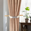 2 pack Curtain Tiebacks Rustic Holdbacks for Drapes, Farmhouse Tie Backs for Curtains, Jute Rope with Wood Club, Natural Boho Decor Shabby Chic Drapery Holder