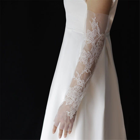 Women's Lace Fingerless Gloves Bridal Elbow Length Long Gloves Opera Evening Wedding Tea Party Prom Cosplay