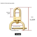 2pcs Detachable Snap Hook Swivel Clasp w/Screw Bar Bag Strap Hardware Replacement, for Bag Strap Purse Lanyard DIY Craft Hardware (1 Inch, Gold)