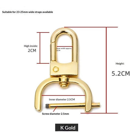 2pcs Detachable Snap Hook Swivel Clasp w/Screw Bar Bag Strap Hardware Replacement, for Bag Strap Purse Lanyard DIY Craft Hardware (1 Inch, Gold)