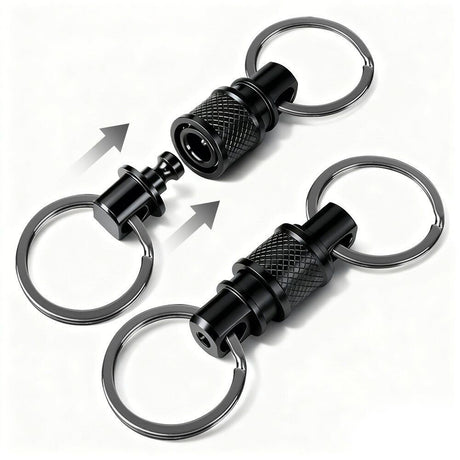 Quick Release Keychain, Carabiner Keychain Key Rings, Detachable Pull Apart Double-End Swivel Key Chain Linker
