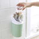 Tall Electric Toothbrush Holder with Cover, Bathroom Caddy Fits Adults Electric Toothbrushes, Toothpaste, Wall Mount or Countertop Organizer with Removable Dividers, 4 Slots (Green,only the box)