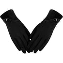 1 pair Womens Winter Warm Gloves With Sensitive Touch Screen Texting Fingers, Lined Windproof Gloves（black）