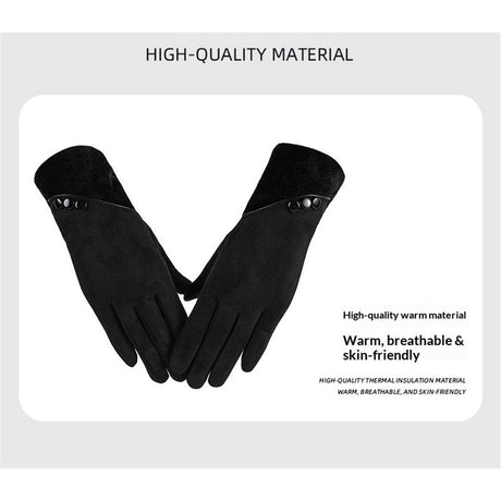 1 pair Womens Winter Warm Gloves With Sensitive Touch Screen Texting Fingers, Lined Windproof Gloves（black）