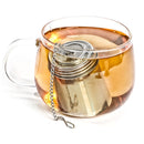 2 pack Tea Infusers for Loose Tea, Extra Fine Mesh Tea Strainers, Stainless Steel Loose Leaf Tea Steeper Tea Diffusers with Extended Chain Hook and Drip Tray