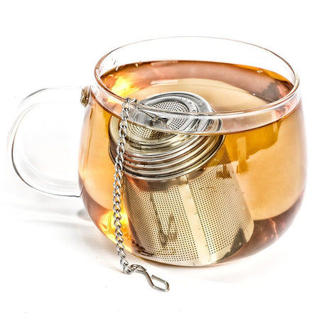 2 pack Tea Infusers for Loose Tea, Extra Fine Mesh Tea Strainers, Stainless Steel Loose Leaf Tea Steeper Tea Diffusers with Extended Chain Hook and Drip Tray