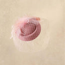 Fascinator Hat Veil Feather Fascinator Tea Party Bridal Wedding Veil Retro Hat Hats for Women（nude pink）