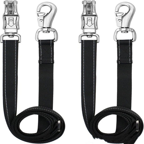 Trailer Cross Tie, Horse Haulage Adjustable Nylon Straps Leads with Panic Snap Fixed Eye Equestrian Equipment