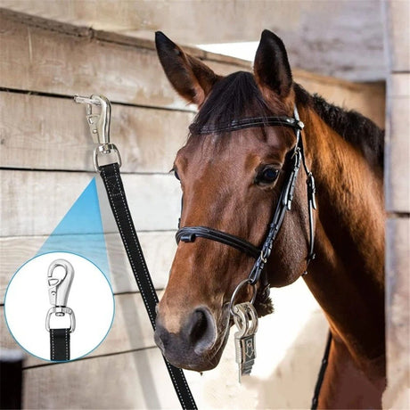 Trailer Cross Tie, Horse Haulage Adjustable Nylon Straps Leads with Panic Snap Fixed Eye Equestrian Equipment