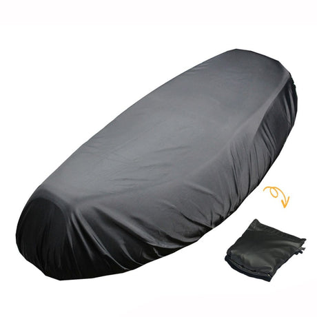Rainproof Motorcycle Seat Cover Portable Waterproof Dustproof Cover Black Size-XL (Black High Stretch,only Cover)