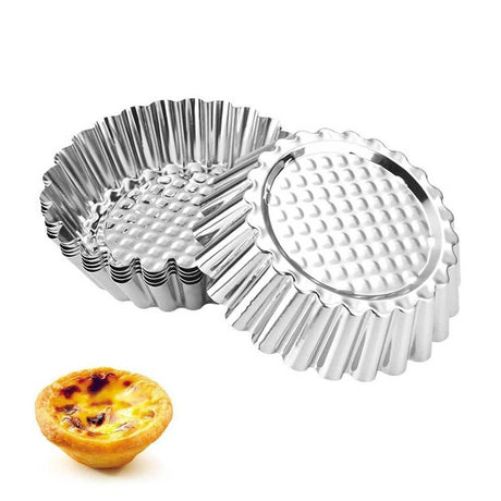 20 Packs Cupcake Mold, 3inch Stainless Steel Mini Pie Tartlet Cupcake Cake Muffin Mold Tin Pan Baking Tool