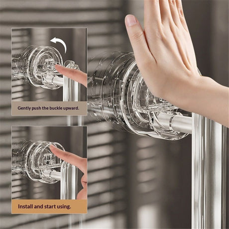 Waterproof Suction Cup Handle, Suction Cup Door Handle for Bathroom and Kitchen Cabinet Drawer (Transparet Sliver)