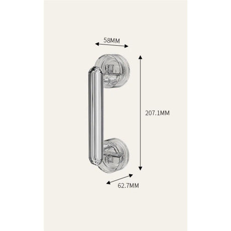 Waterproof Suction Cup Handle, Suction Cup Door Handle for Bathroom and Kitchen Cabinet Drawer (Transparet Sliver)
