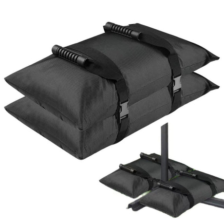 Umbrella Base Weights Sand Bags, 2 Pack 45lbs Fillable Weight Bags to Hold Things Down, Black Weighted Base Sandbags for Outdoor Furniture Patio Cantilever Umbrellas Stand (Without Sand)