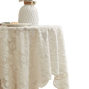 Lace Tablecloth Exquisite Embroidery Floral, Tablecloth with Wavy Openwork,Tablecloths for Wedding Decor,Afternoon Tea,Party（100*100cm）