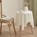Lace Tablecloth Exquisite Embroidery Floral, Tablecloth with Wavy Openwork,Tablecloths for Wedding Decor,Afternoon Tea,Party（100*100cm）