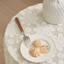 Lace Tablecloth Exquisite Embroidery Floral, Tablecloth with Wavy Openwork,Tablecloths for Wedding Decor,Afternoon Tea,Party（100*100cm）