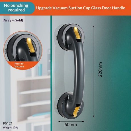 Strong Suction Cup Handle is Suitable for Glass Doors and Windows, as Well as cabinets. It Features a Seamless Installation, is Washable, and can be reused