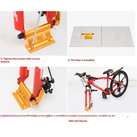 Bike Block Fork Mount w/Quick-Release Lever, Aluminum Alloy Bicycle Front Fork Fixed Clip Luggage Rack for Truck Bed/Trailer/Van, Vertical or Horizontal Mounted (yellow)