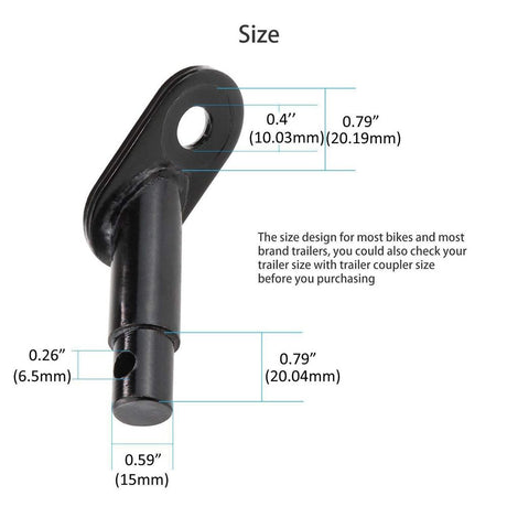 2 pack Bike Trailer Hitch Connector Coupler Bicycle Adapter for Children's Trailers,Cargo and Pet Bicycle Trailers,Black Adapter Accessories