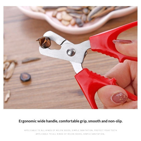 2 Pc Red Peeling The Shell Nut Shell Cracker Seed Pistachio Sheller Opener Peeling Pliers Nut Crackers Artifact Stainless Steel Convenience Hard Case Buster，Kitchen Utensils and Gadgets