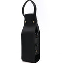 Single Bottle Wine Riveted Carrier, Handmade from Leather, for Wedding, Birthday, Party and Holiday - black