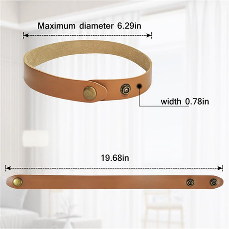 Set of 4 Leather Curtain Tiebacks, Modern Faux Leather Curtain Straps with Adjustable Buttons, No Drill Holdbacks for Bedroom, Living Room, Hotel, Office,light brown