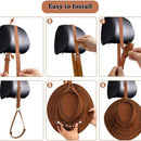 Cowboy Hat Holder for Your Vehicle, 2PCS Leather Cowboy Mounts for truck, Hat Rack for Pickup Truck Keep Your Hat Securely, brown