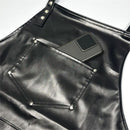 Professional Leather Hair Cutting Hairdressing Apron for  Hairstylist - Multi-use, Adjustable with pockets (Black)